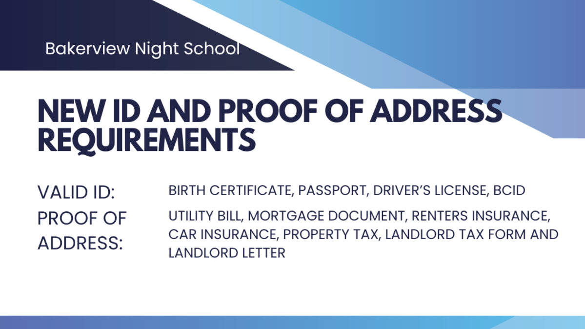 New Id and proof of address requirements