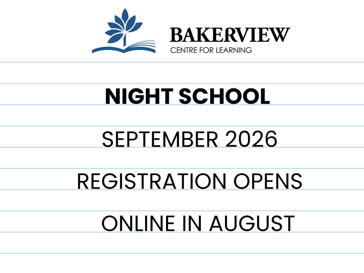 Bakerview night school image September 2026