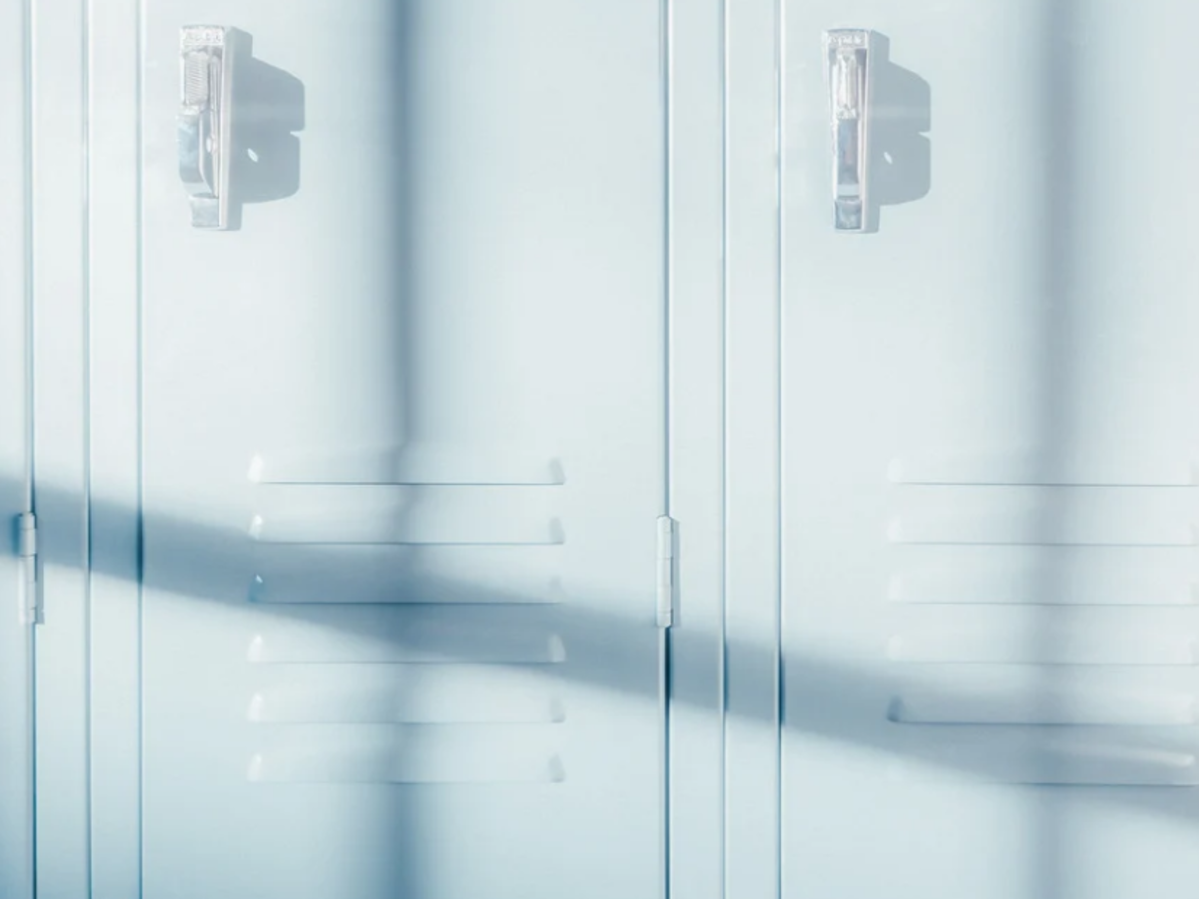 Close up of faded lockers