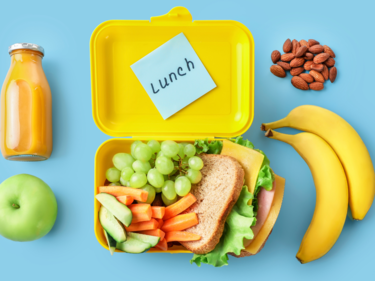 healthy lunch with fruit and vegetables