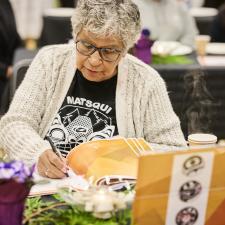 Chief of Mathxwi First Nation signs the new enhancement agreement